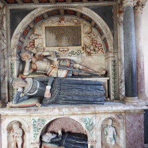 Frances Wray with her first husband, Sir George St Paul, at Snarford - but she is buried 150 miles away in Essex.